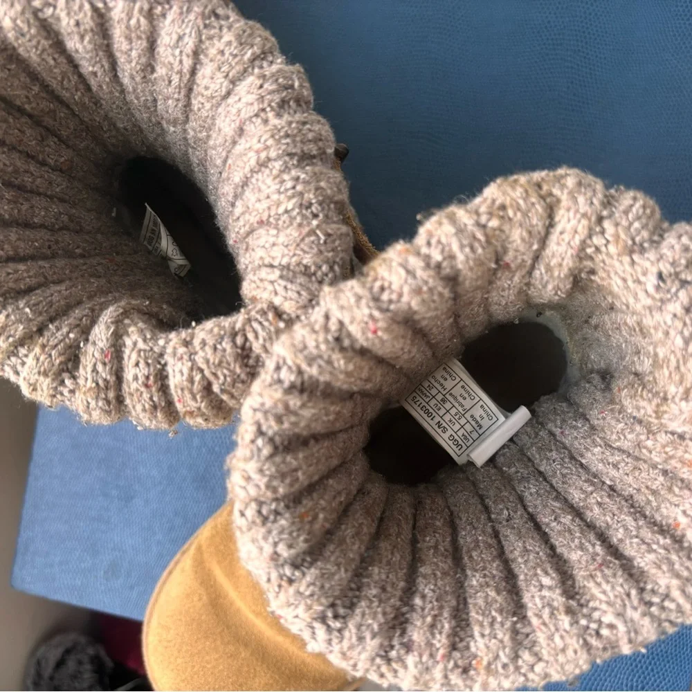 UGG classic knit fold over sweater slipper boot
